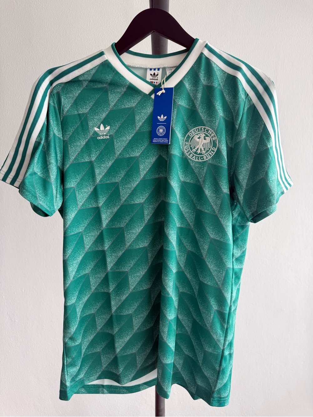 adidas Germany 1990 Retro Soccer Jersey Men L Green